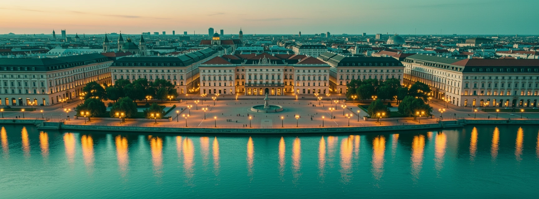 Wiener Skyline bei Nacht